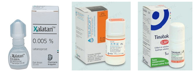 Xalatan, TRUSOPT, Timabak 등 약 사진